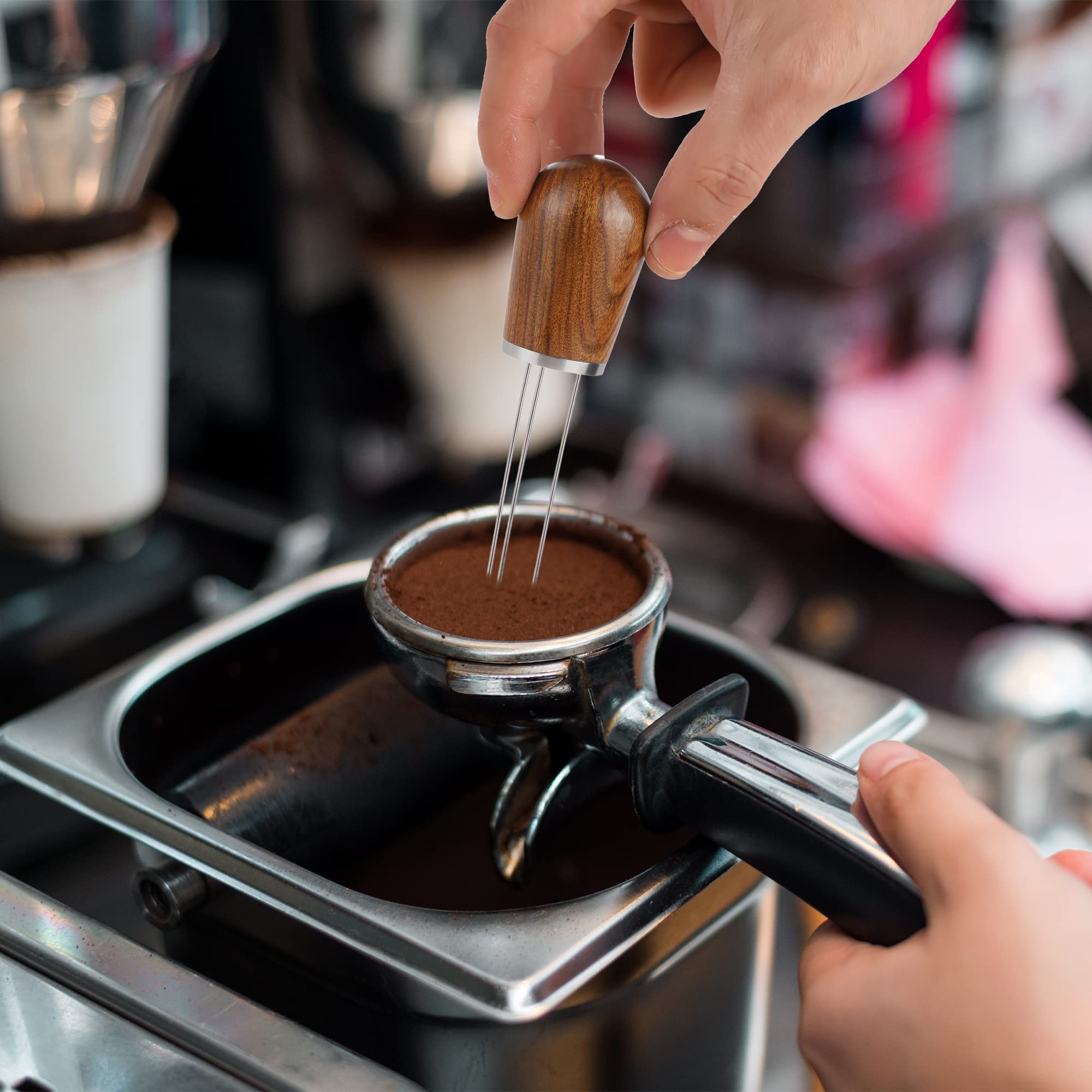 Espresso Distribution Tool Espresso WDT Tool for Coffee Distribution - Espresso Stirrer Coffee Distributor with Natural Wood Handle — view 6