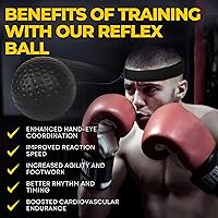 Vista 2 de Boxing Reflex Ball Set -Complete Boxing Training Equipment with Gloves, Headband & Carry Bag -Perfect for Kids & Adults to Improve Reaction, Speed &