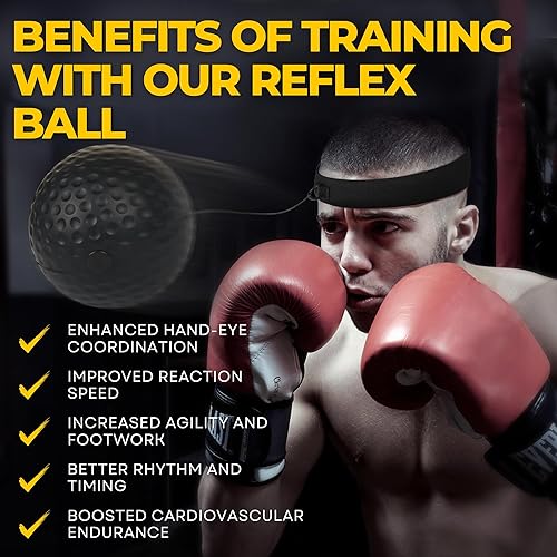 Miniatura 2 de Boxing Reflex Ball Set -Complete Boxing Training Equipment with Gloves, Headband & Carry Bag -Perfect for Kids & Adults to Improve Reaction, Speed &