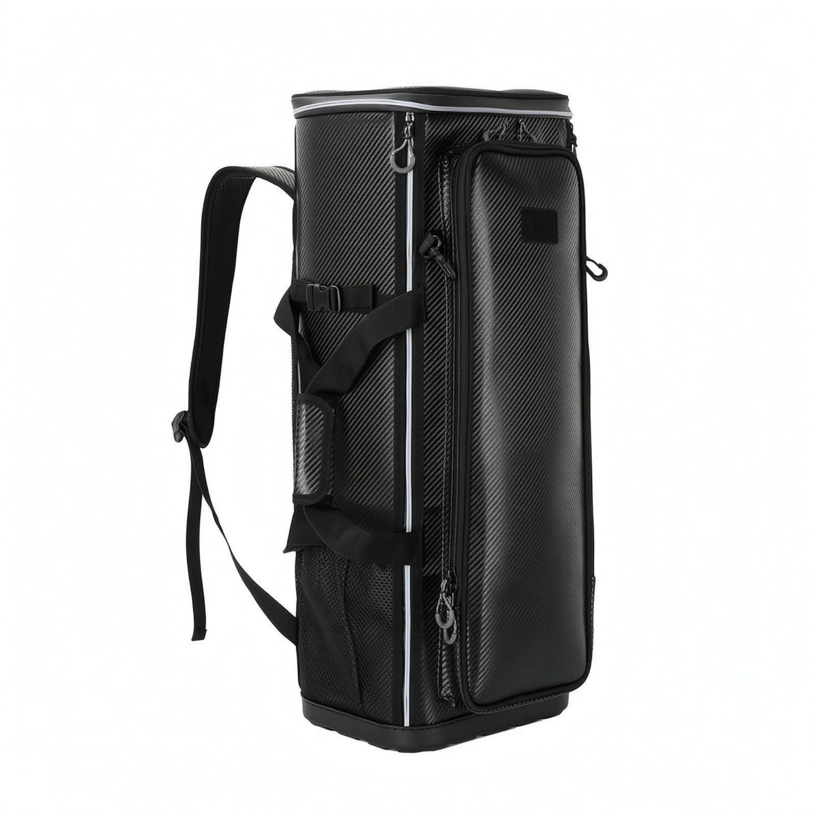 Contenedor de Asiento Plegable Mochila de Pesca Mochila Porta Silla Mochila para Tackle de Cuerpo Rígido con Cremalleras Superiores y Correas de, 93 Cm