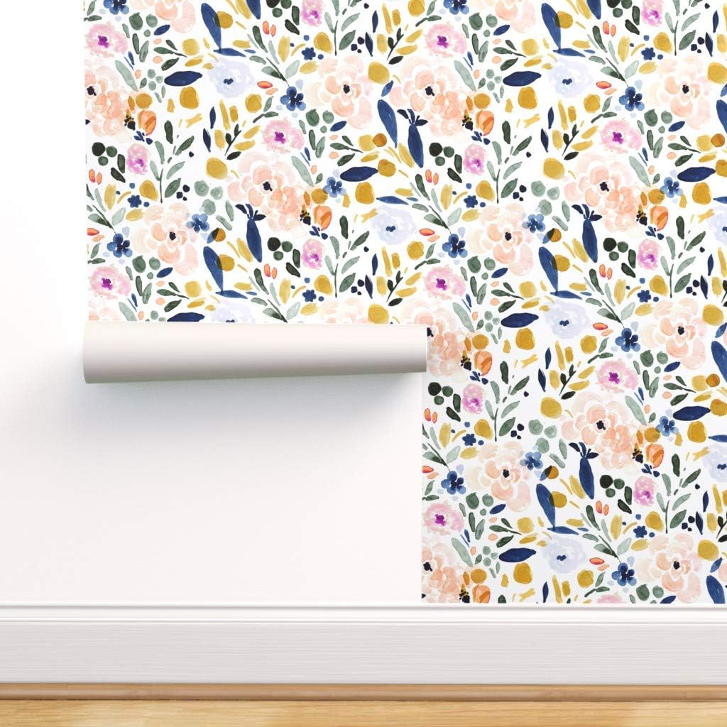 🔥 Crazy Deals Spoonflower Peel and Stick Removable Wallpaper, Watercolor Floral Flower Girly Spring Pastel Mustard Print, Self-Adhesive Wallpaper 24in x 108in Roll Black Friday - 70% OFF Spoonflower Peel and Stick Removable Wallpaper, Watercolor Floral Flower Girly Spring Pastel Mustard Print, Self-Adhesive Wallpaper 24in x 108in Roll