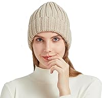 Vista 4 de NPQQUAN Gorro de punto de invierno cálido para mujer y hombre