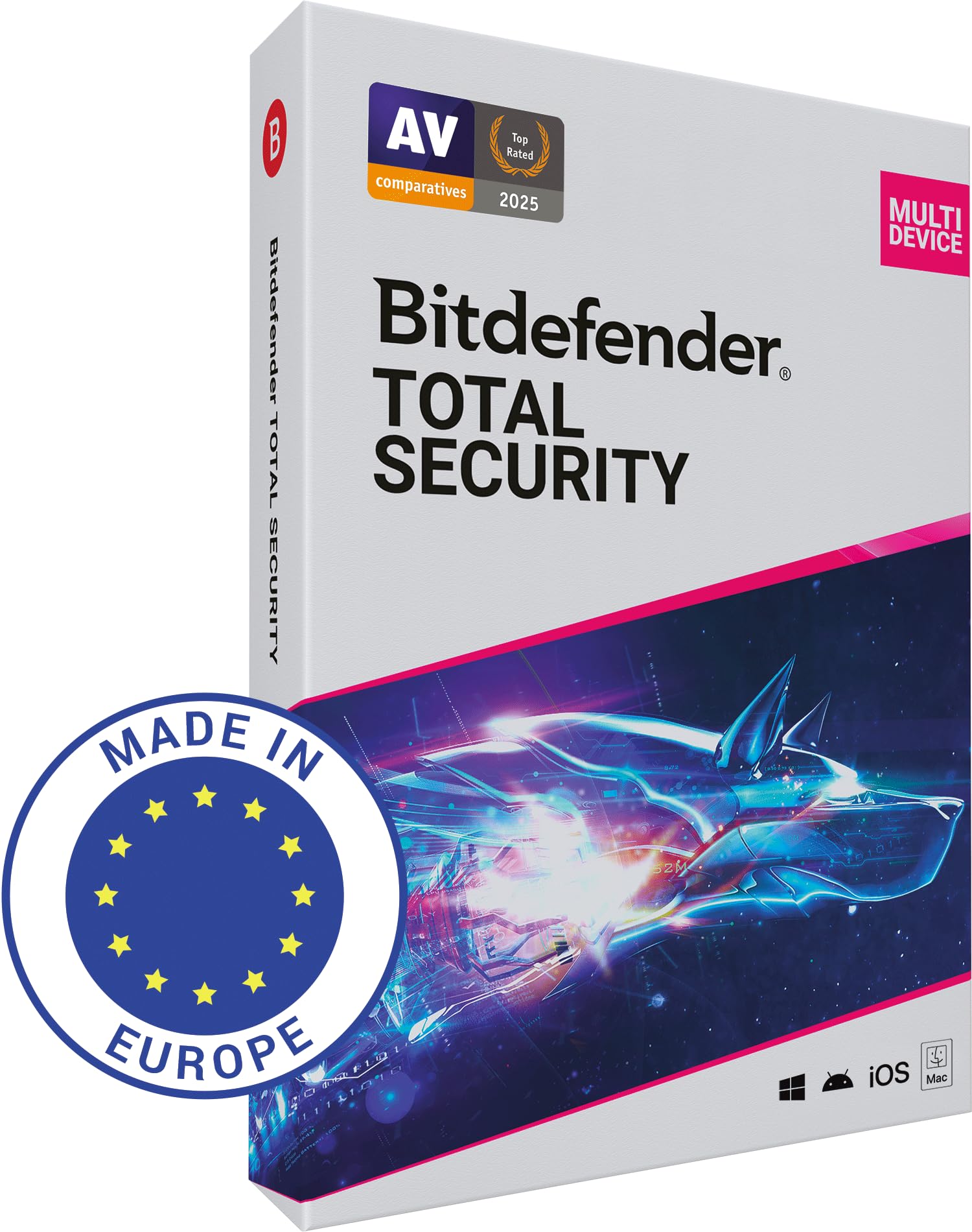 Bitdefender Total Security 2022 - 5 Geräte | 2 Jahre Abonnement | PC/Mac | Aktivierungscode per Post