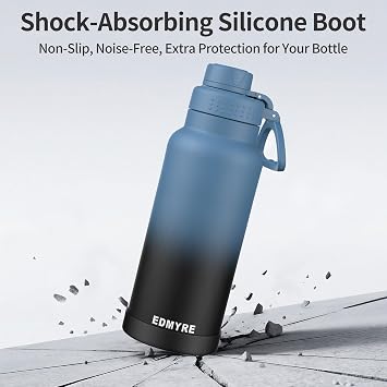 32 oz Insulated Water Bottle 2 Lids Stainless Steel Vacuum Flask