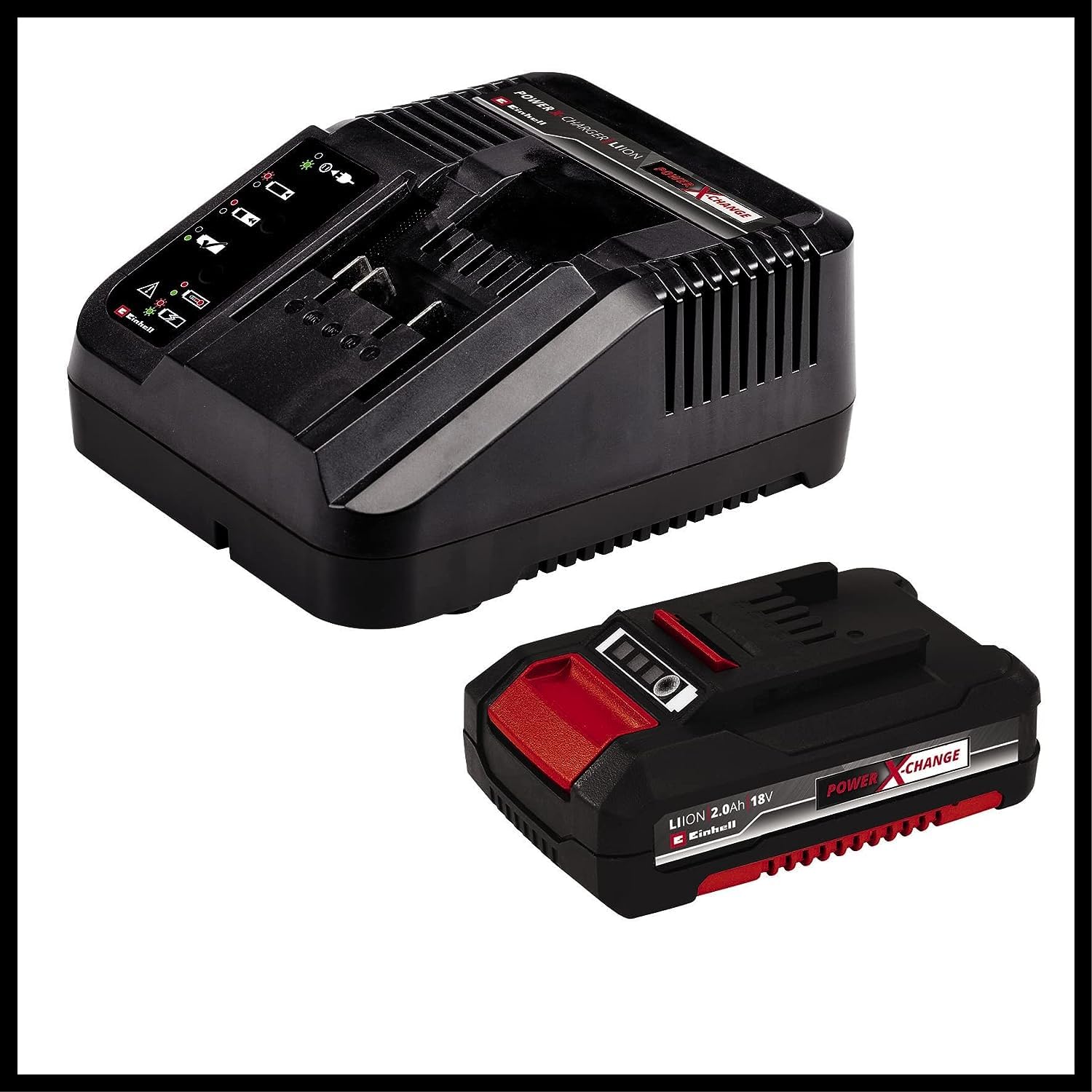 Einhell Akku-Bohrschrauber TE-CD 18/45 3X-Li+22 Power X-Change (18 V, 45 Nm, Winkelaufsatz, Exzenter Aufsatz, 22-tlg. Bitset, 2,0 Ah-Akku, Ladegerät + E-Box)