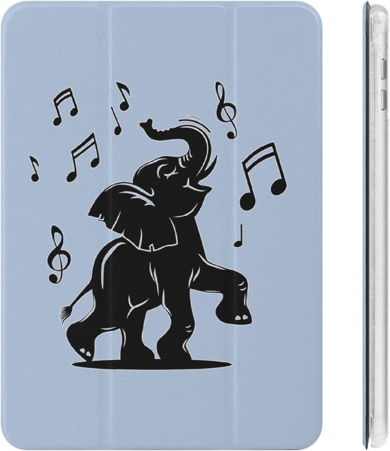 Elephant Music Cute Case Compatible for Mini4/5（7.9in） Trifold Tablet Protective Cover with Pencil Holder