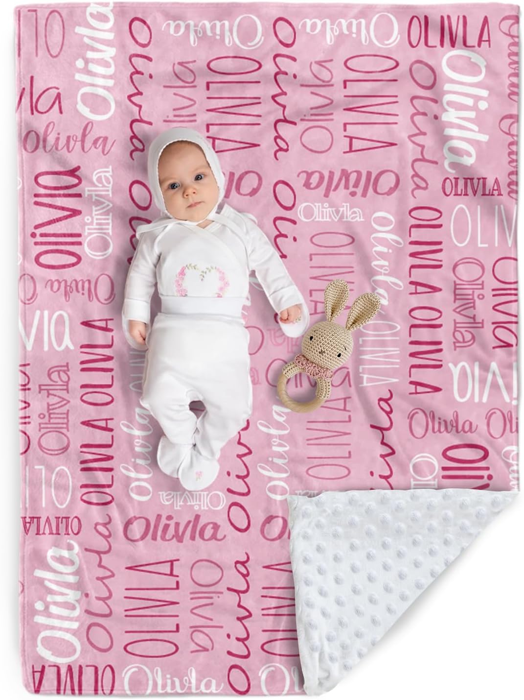 Custom Baby Blanket Personalized Names Design Soft Plush Minky