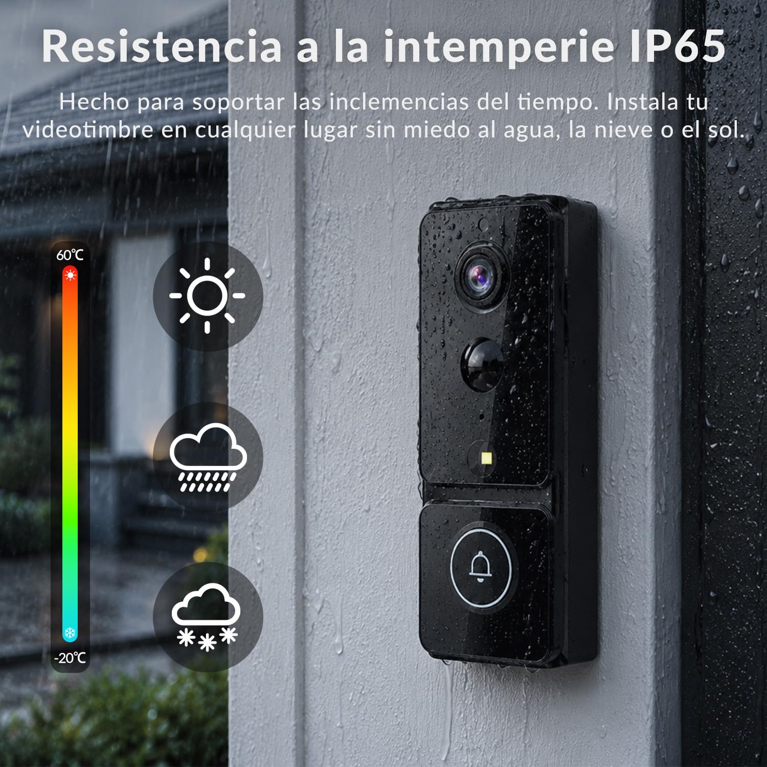 Zeerkeer Timbre Inalámbrico con Cámara y Pantalla 4.5" Sin WiFi | Detección PIR, Monitorización Manual, 170° Gran Angular, Batería de 4000mAh, Impermeable IP65, Audio Bidireccional