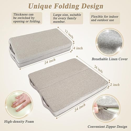 Miniatura 3 de Cojín de suelo de meditación para yoga para adultos, almohadas cuadradas para sentarse, cojín grande de meditación, almohadas de yoga para sentarse