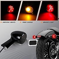 Vista 2 de NTHREEAUTO Luz de marcha de freno integrada con luz LED de bala ahumada, compatible con Harley Sportster XL 883 1200 1992-2019
