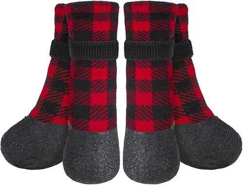 Miniatura 45 de BEAUTYZOO Calcetines antideslizantes para perros, zapatos para perros para pavimento caliente/frío, nieve y días de lluvia, botines de agarre