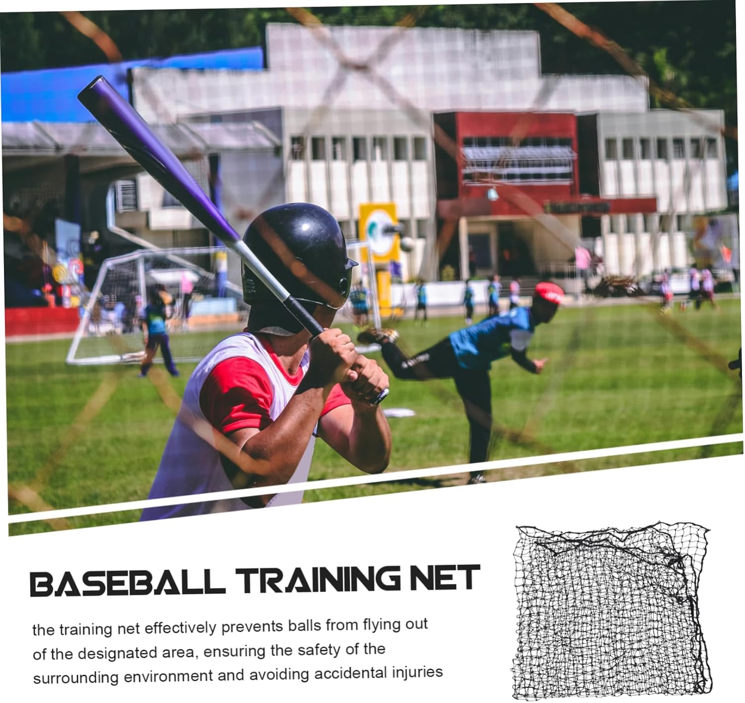 POPETPOP Multi Use Durable Baseball Practice Net Portable Rebound Training Net for Softball Volleyball Reliable Sports Barrier for Hitting Training Sessions