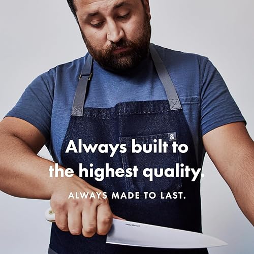 Miniatura 5 de hedley & bennett Essential Delantal  Delantal de chef ajustable con 3 bolsillos y bucle para toallas, lona de algodón de 8 onzas, color gris carbón