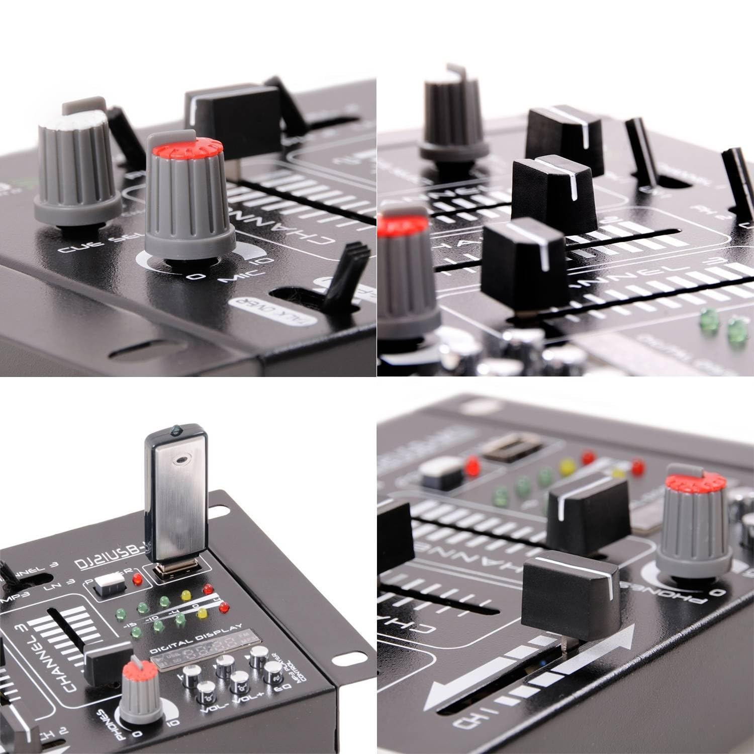 Ibiza DJ21 USB Bluetooth 2 Canaux Table de Mixage + Casque SONO DJ