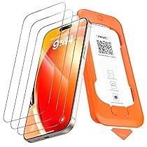 NEW’C 3 Pezzi, Pellicola Protettiva Schermo Intero per iPhone 15 Pro Max 6,7 pollici (Installazione Automatica), Vetro Temperato – Ultra Resistente – Adatta alla Custodia