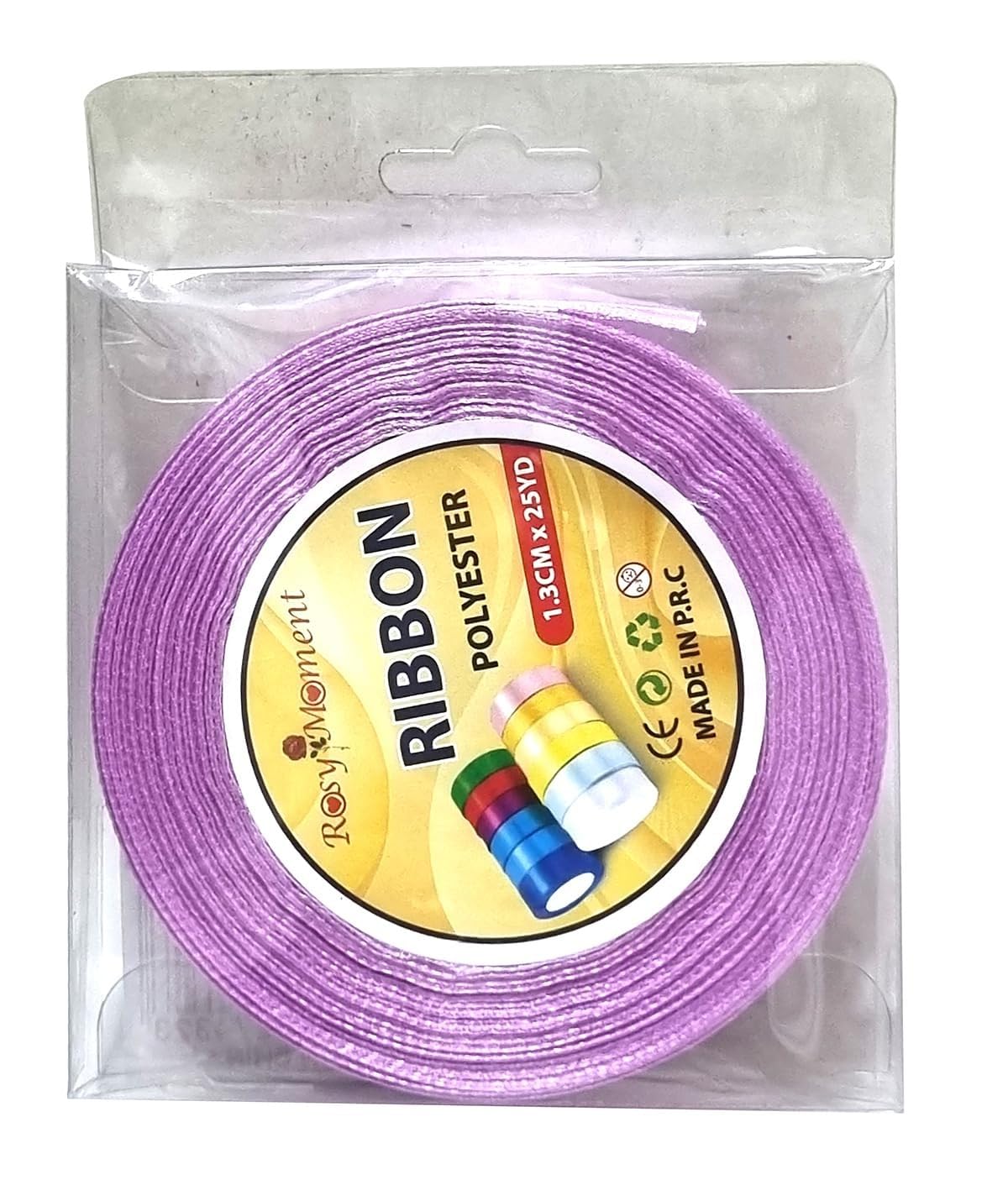 Ribbon Satin Fabric For Gift Package Wrapping Hair Bow Clips Making Crafting Sewing Wedding Decorations Width1.3cm*Length 25Yards-Color Muted Purple