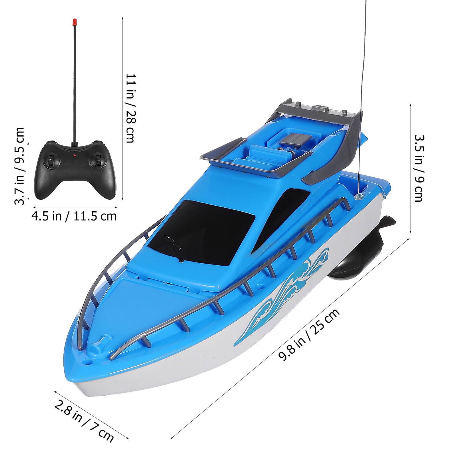 Vaguelly Bateau Télécommandé électrique – Hors-bord 25 Cm, étanche, Pour Piscine, Lac Et Bain, Cadeau Enfant