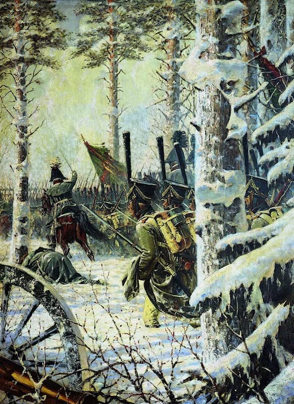 Impressions d'art mural L'attacco Vasily Vereshcagin toile de maître salon 60x90
