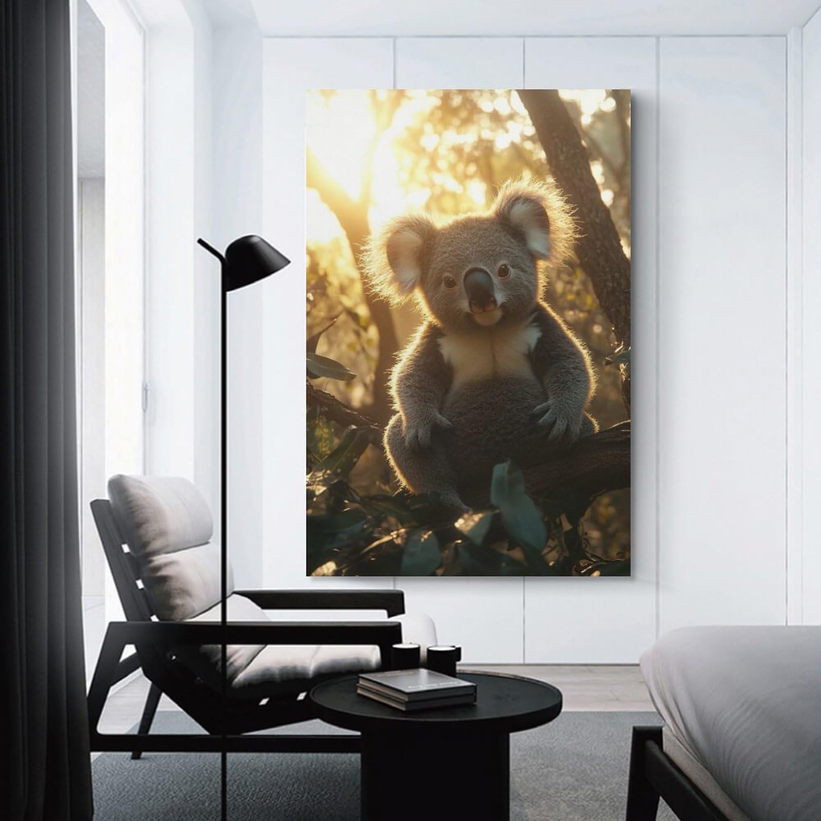 Junmoney Wall Picture Print Koala in The Sunlight, 20x30inch(50x75cm), for Living Room, Bedroom Or Apartment Walls, A Home Accent with Warm Character