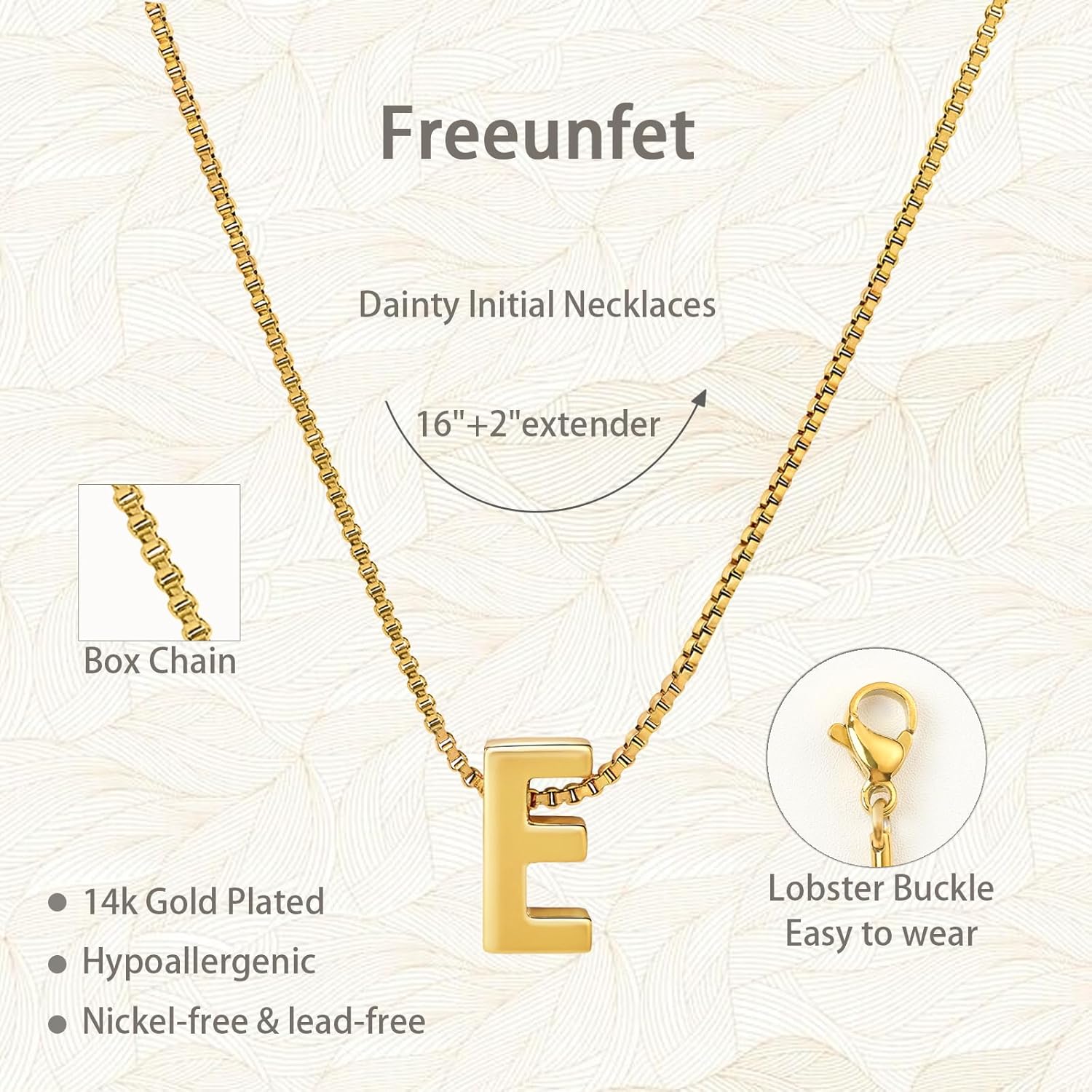 Initial Necklace for Women, 14k Gold Plated A-Z Letter Pendant Necklace, Personalized Tiny Dainty Box Chain Choker, Classic Simple Jewelry Gift for Her - Image 4