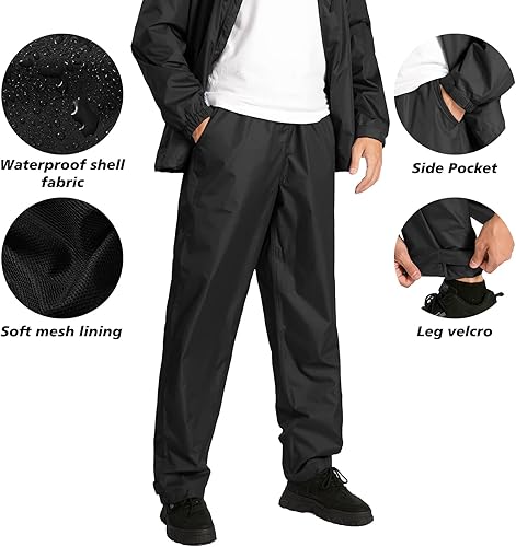 Miniatura 5 de SWISSWELL Rain Suits for Men Waterproof Golf Rain Gear Lightweight Raincoat Jacket and Rain Pants