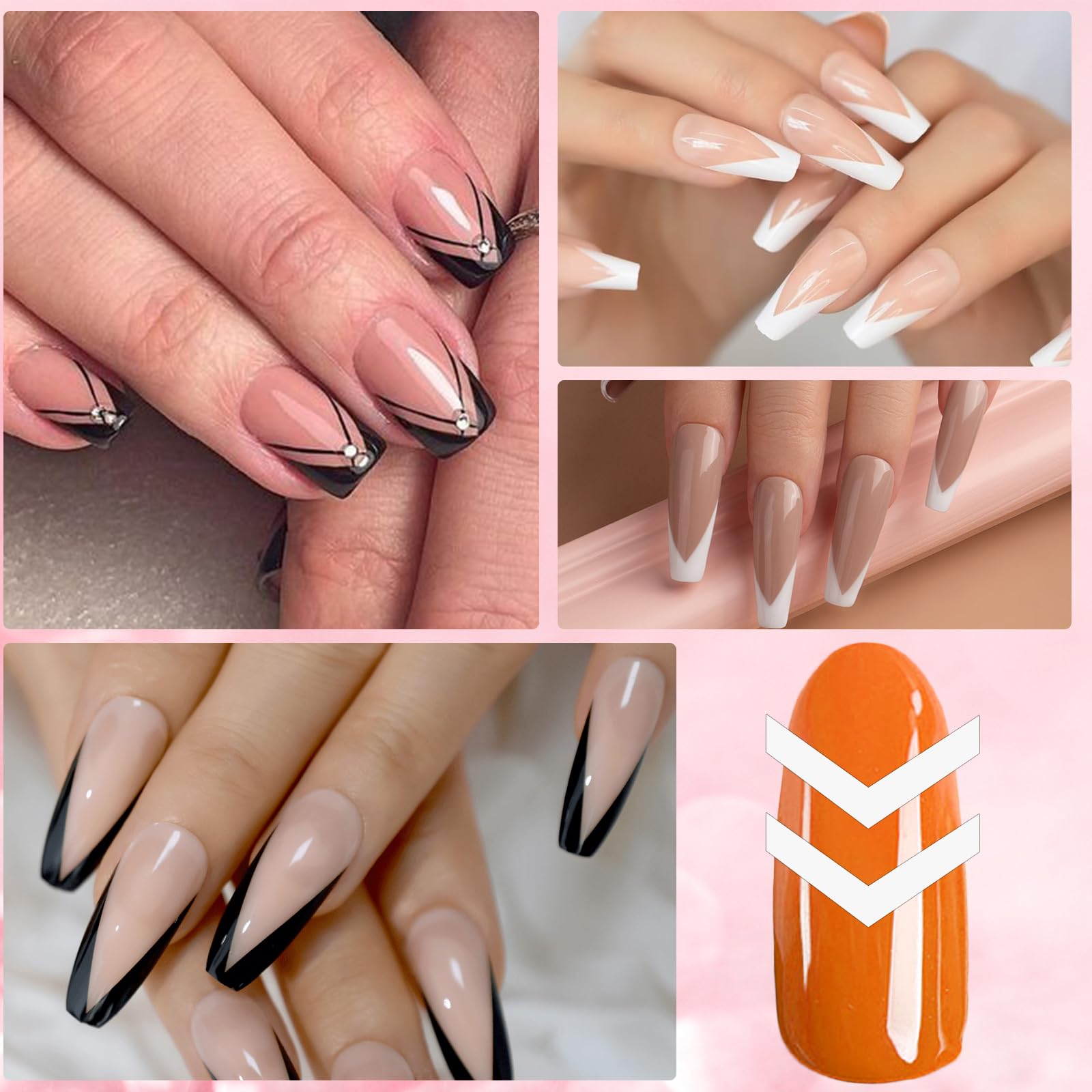 36 arkuszy francuskich paznokci, szablony do manicure, naklejki na paznokcie, francuskie naklejki na paznokcie, szablony do manicure, tip, szablon do manicure, w kształcie litery U, francuskie