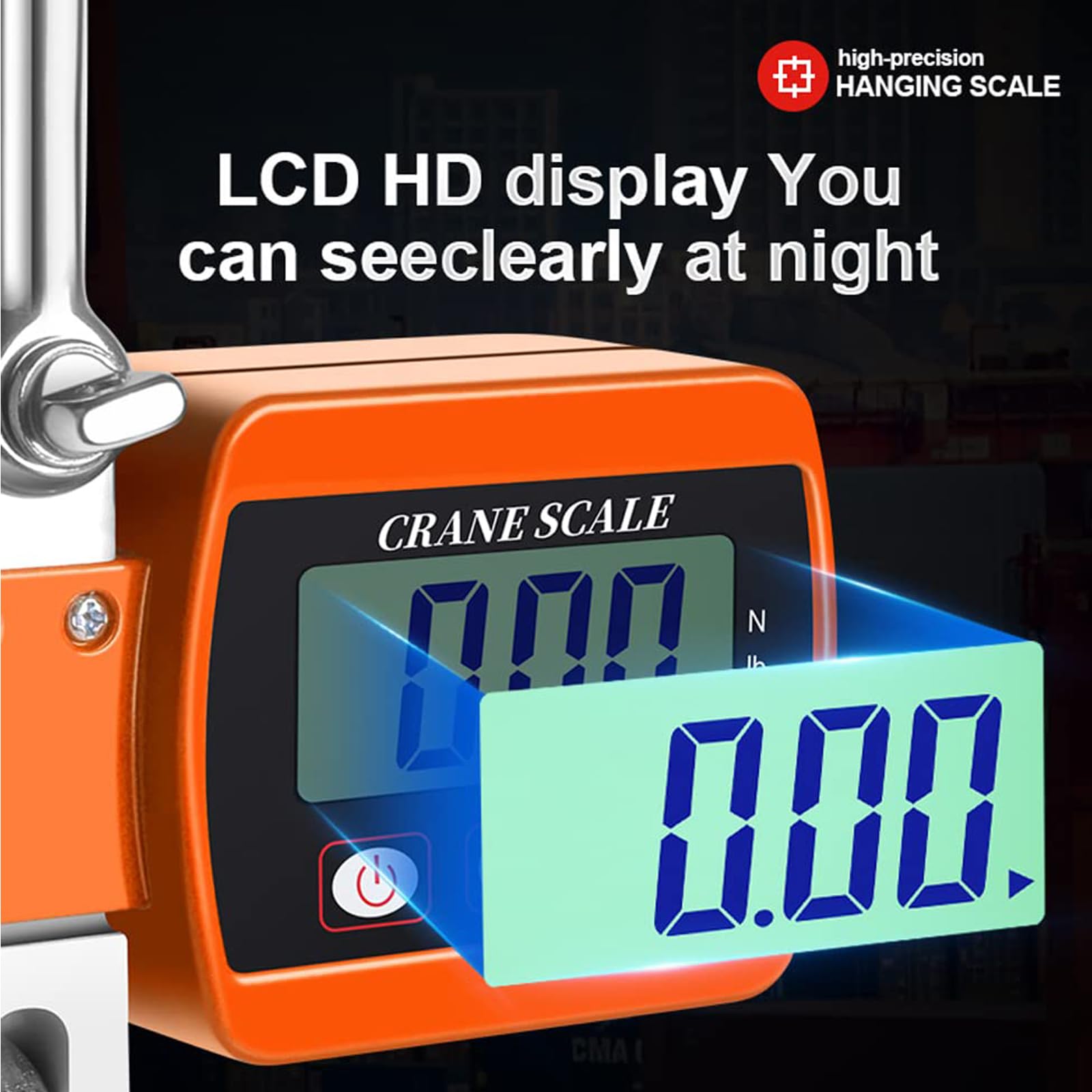 Blue,EEYZD Crane Scale, Digital Hanging Scale 1000 lbs,Hanging Weight Scale Industrial Heavy Duty,LCD Screen 3 Unit Change,for Construction Factory Building Hunting