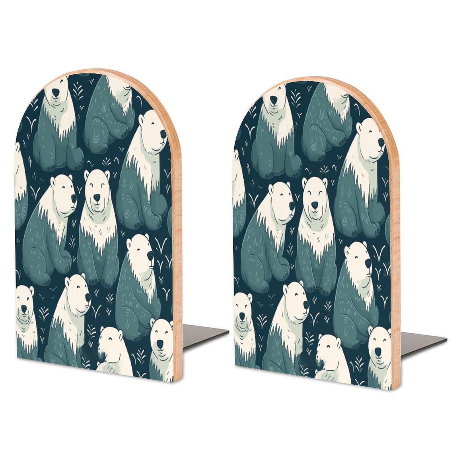 Sujetalibros original de oso polar de madera, el regalo ideal para lectores