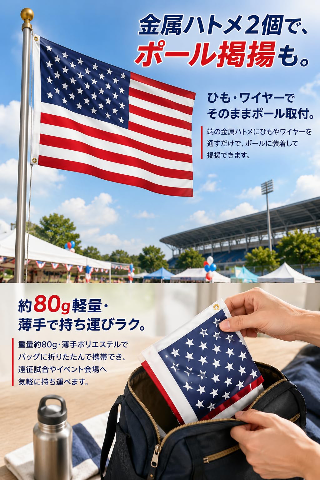 Amazon.co.jp: fogman アメリカ国旗 星条旗 フラッグ 150cm×90cm