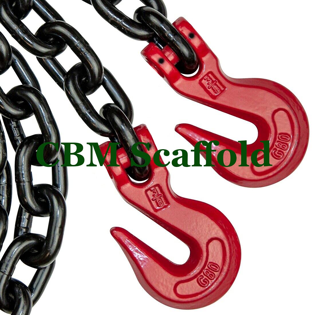 Grade 80 Black Binder/Safety Chain - Grab Hooks - 3/8
