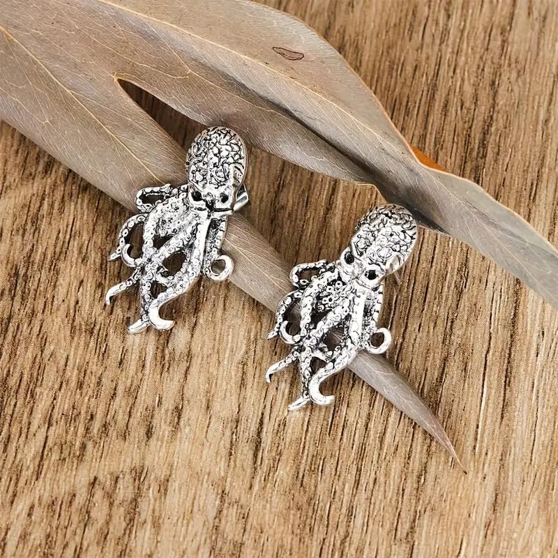 Vintage Gothic Octopus Dangle Earrings Studs for Women Punk Octopus Goth Animal Drop Dangling Earrings Halloween Christmas Party Jewelry - Image 8