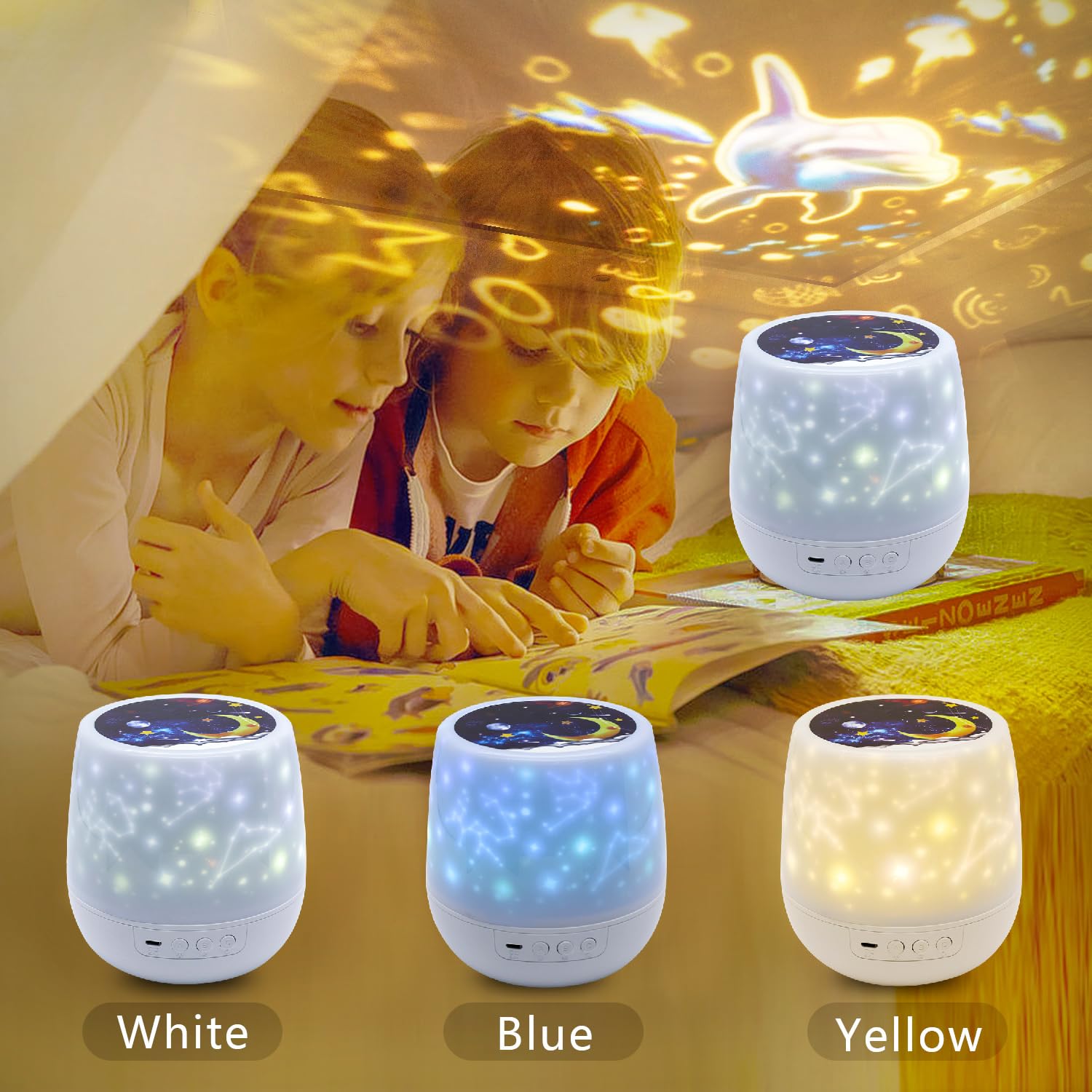 21 juegos de películas, proyector de luz nocturna para niños, proyector de galaxia de estrellas con rotación de 360 grados para niños, bebés, cumpleaños, Navidad, guardería, decoración de