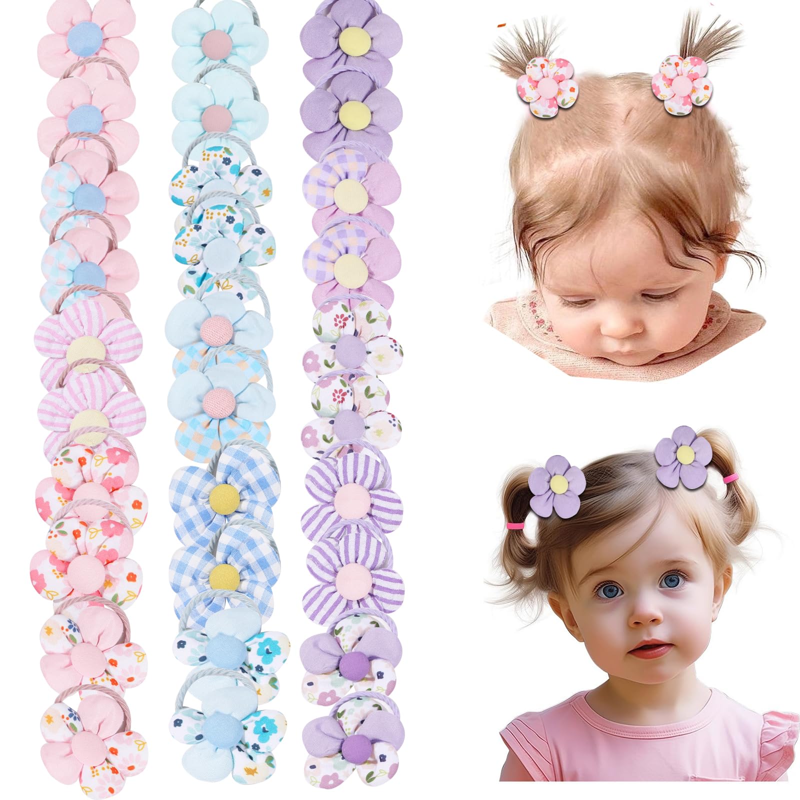 Raindo Baby Girls Hair Ties Cute Hair Accessories Elastic Bands Holders For Toddlers