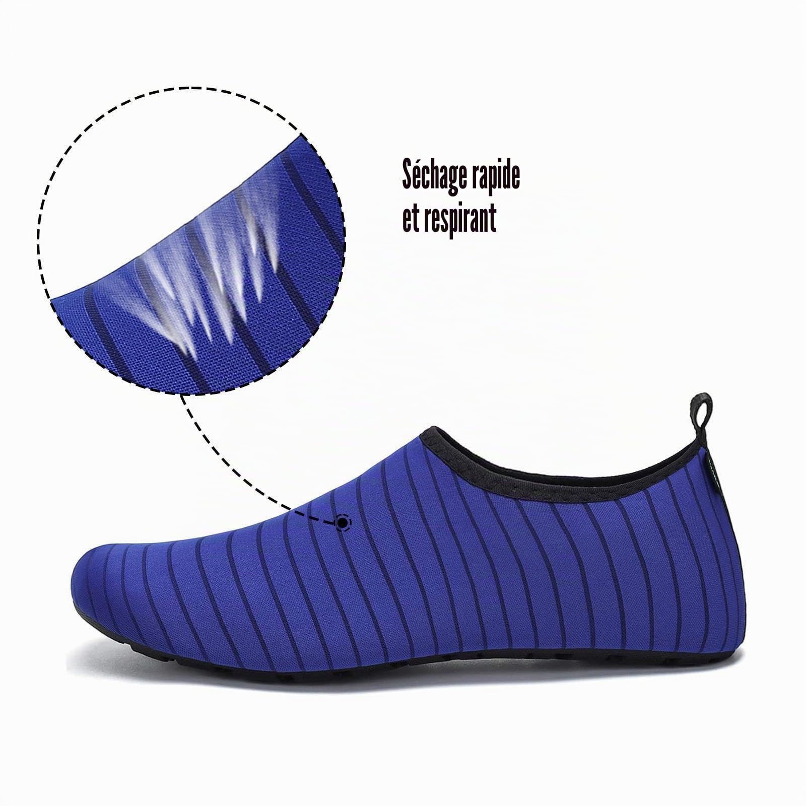 SAGUARO Chaussures Aquatiques Homme Chaussures d'eau Femme Chaussure de Plage Séchage Rapide Chaussures Plongée pour Mer Nautiques Baignade Riviere Bleu Marine GR. 40/41 EU