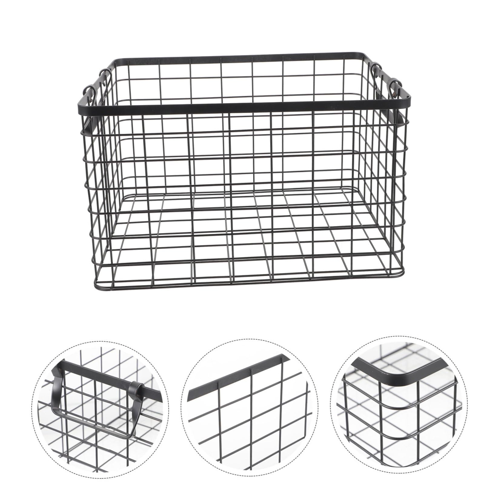 HANABASS Cesta de Almacenamiento de Leña de Hierro Gran Capacidad y Asa Plegable para Organizar y Transportar Madera en Exteriores