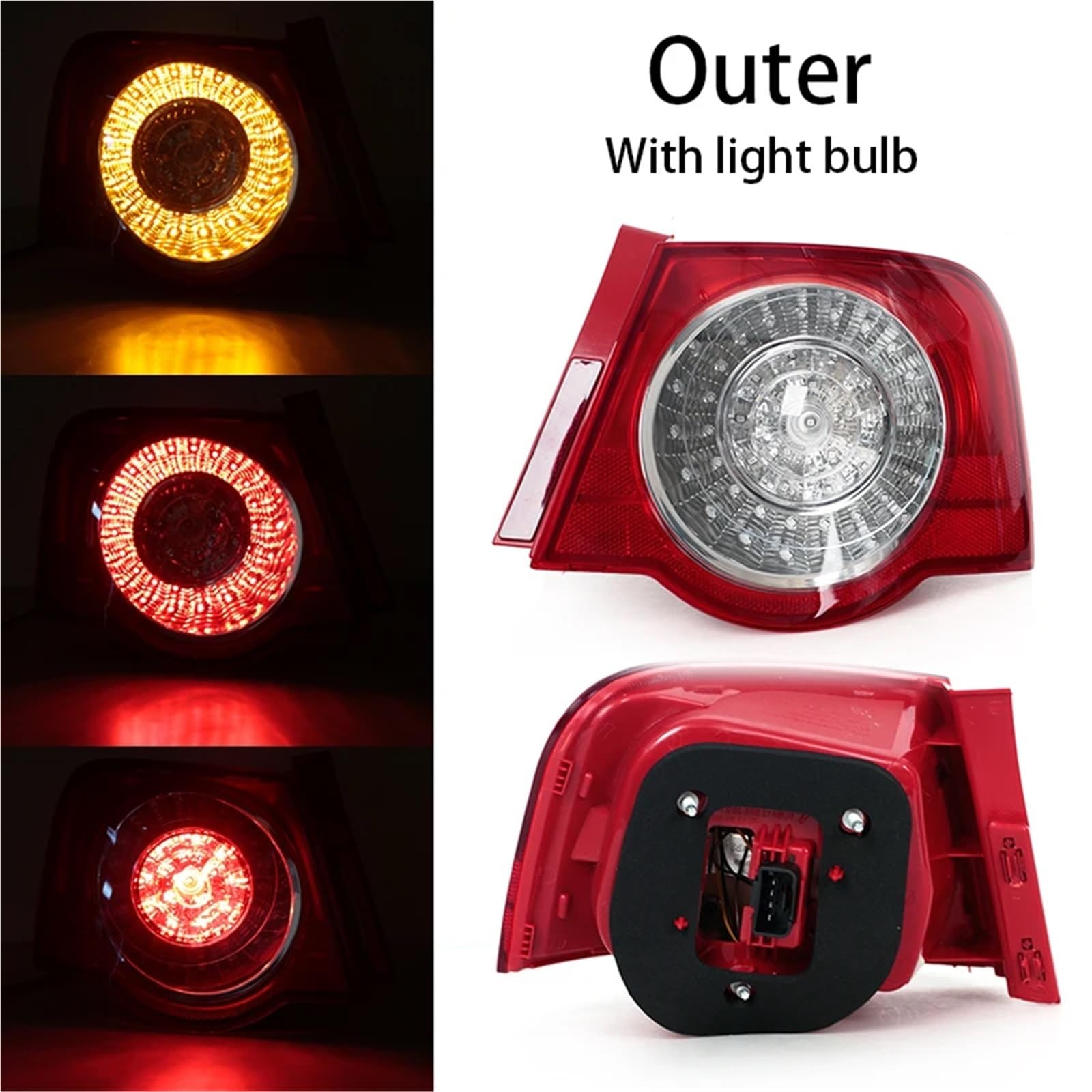 Lampa tylna zespolona Halogen światła Zewnętrzna wewnętrzna lampa samochodowa LED tylna lampa światła hamowania DRL do Volkswagen Passat B6 Sedan 2006-2011(Outer Left)