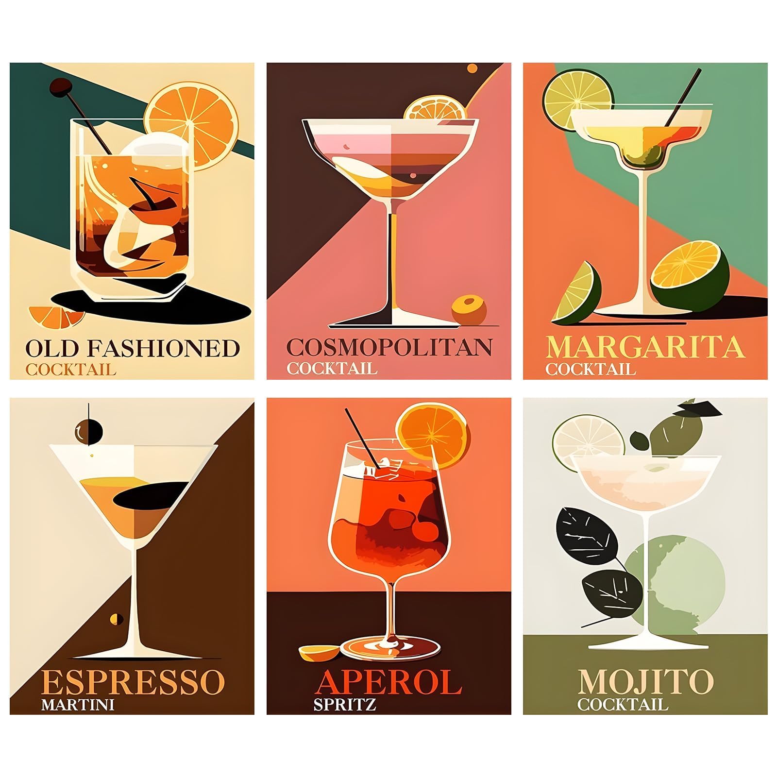 Pack of 6 Cocktails Paint by Numbers