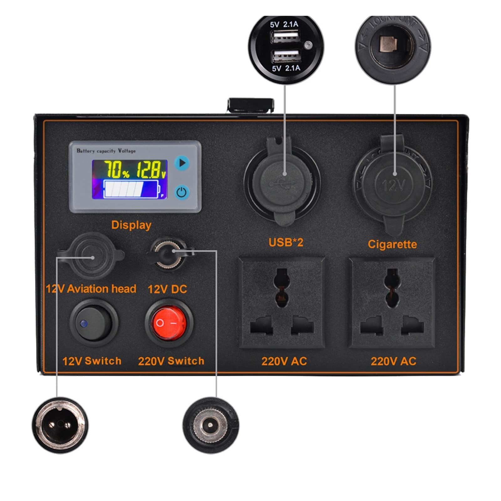 PROPFE Camping Power Bank 110 V 220 V 500 W przenośny generator solarny 4 baterie stacja zasilania 350 W oświetlenie awaryjne na zewnątrz (kolor: 500 W 640Wh Lifepo4, rozmiar: UK)