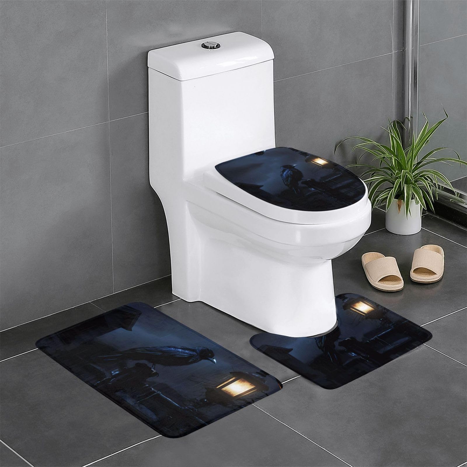 Tapis de bain antidérapants absorbants lot de 3 tapis douche lavabo