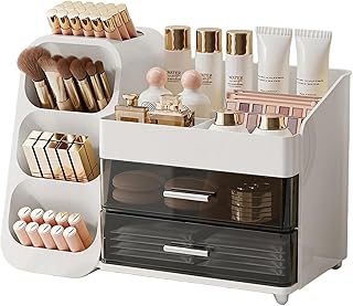 Organizador de maquillaje para tocador con po...