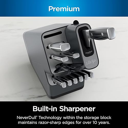 Vista 3 de Ninja - K32012 Foodi NeverDull Sistema de cuchillos de alta calidad, juego de bloques de cuchillos de 12 piezas con afilador incorporado, cuchillos