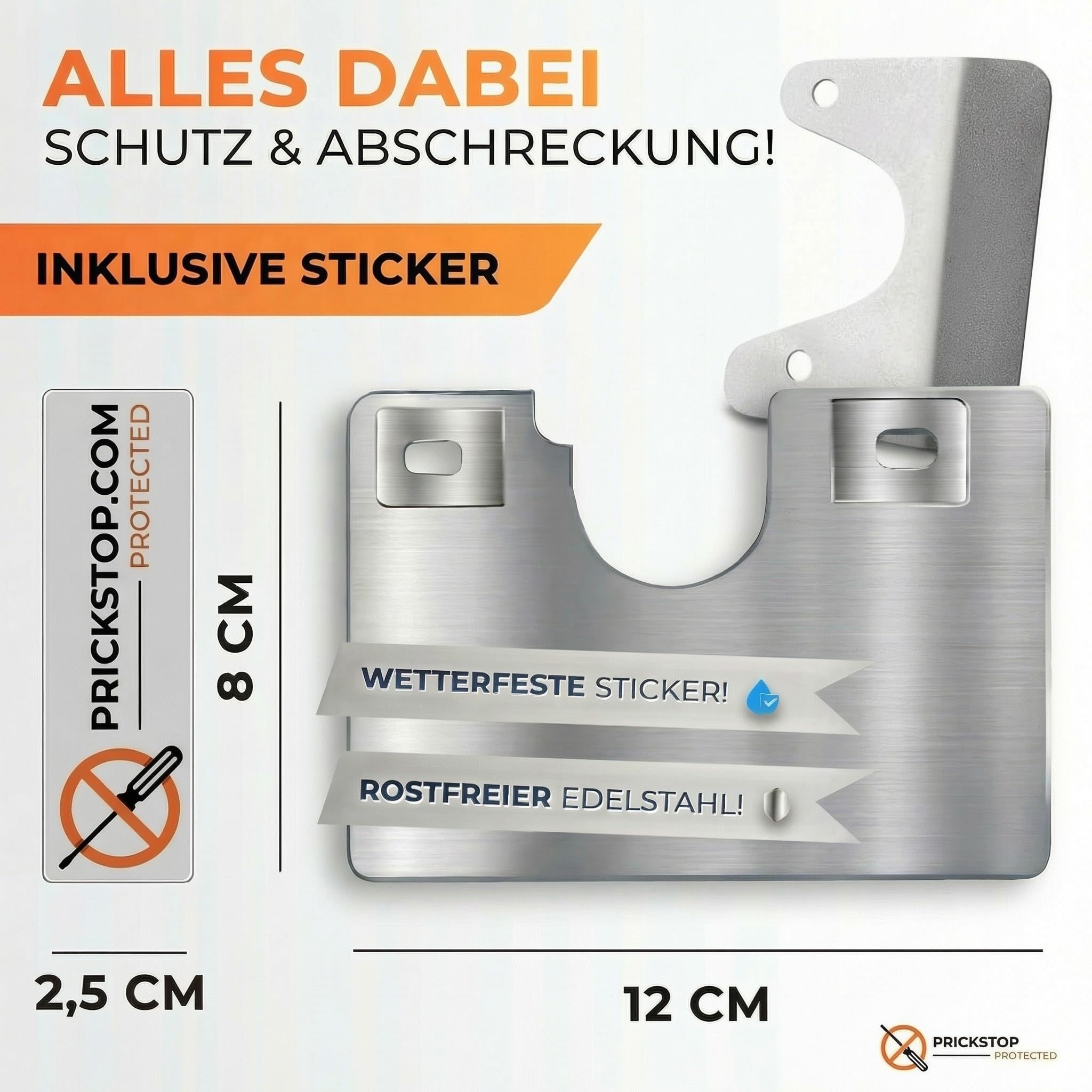 Serratura per portiera posteriore e protezione antifurto Prick Stop per Fiat Ducato, Peugeot Boxer, Citroen Jumper H1, H2, H3, accessori per camper (con piolo pieghevole) (Prickstop portiera