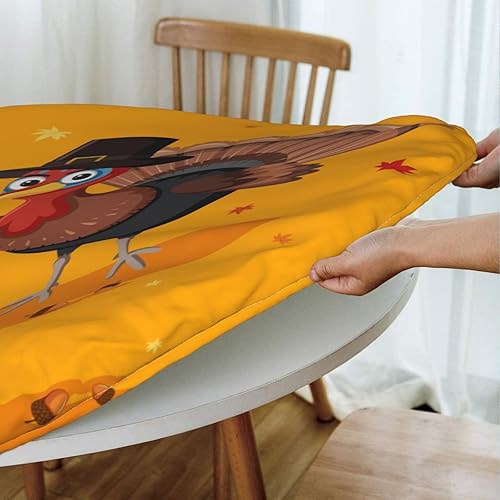 Vista 117 de Delerain Mantel redondo ajustable de hortensia azul, mantel redondo impermeable con borde elástico, lavable, para interiores y exteriores, se adapta