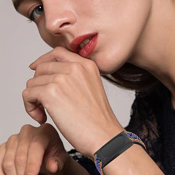 Google Fitbit Air対応ゴムバンド。ナイロンスポーツウォッチストラップ、通気性のあるソフト編組交換用リストバンド、取り付けが簡単、サイズ調整可能。
