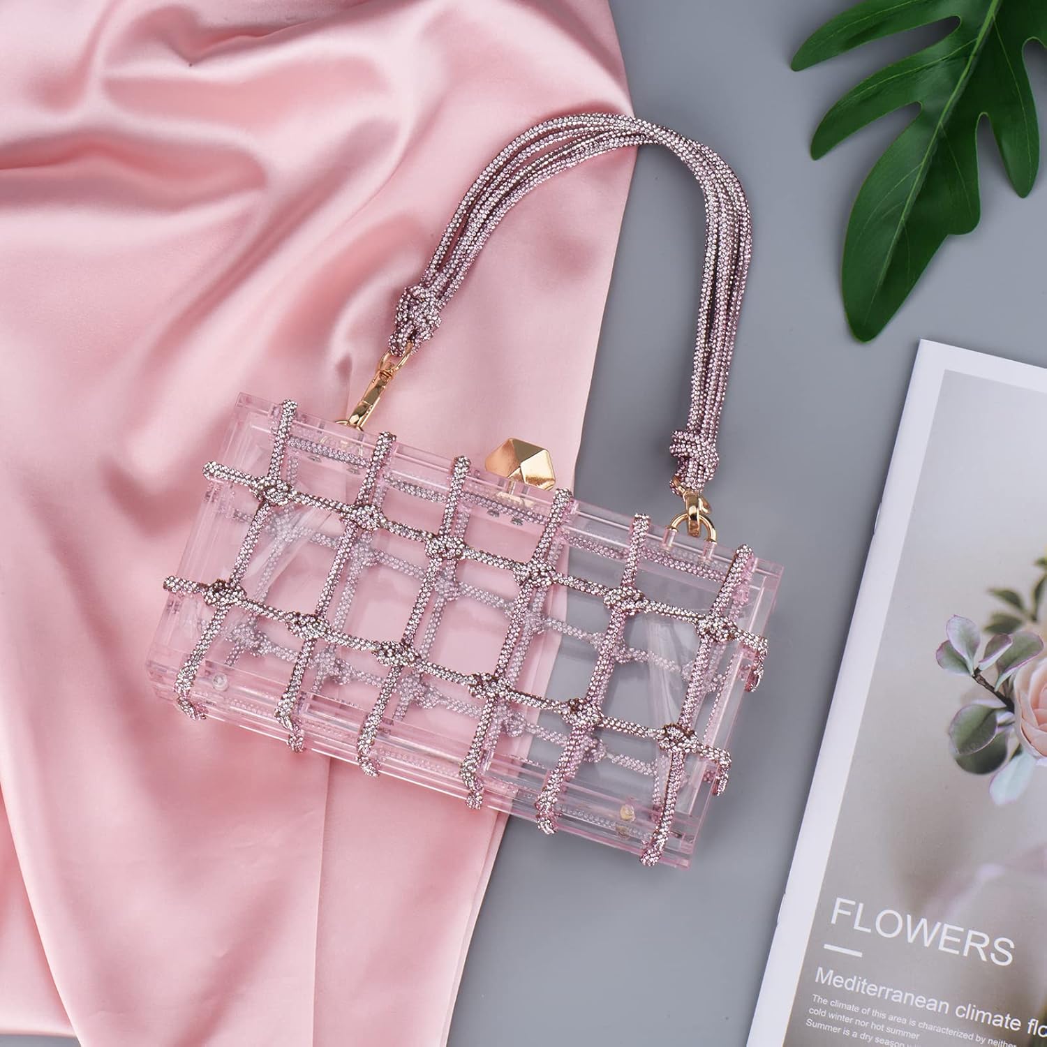 Acrylic Purse Bag with Rhinestones Clutch Purse Evening Clutches for Wedding and Party | Acrylic Purse, Bag, with Rhinestones, for Wedding, and Party
