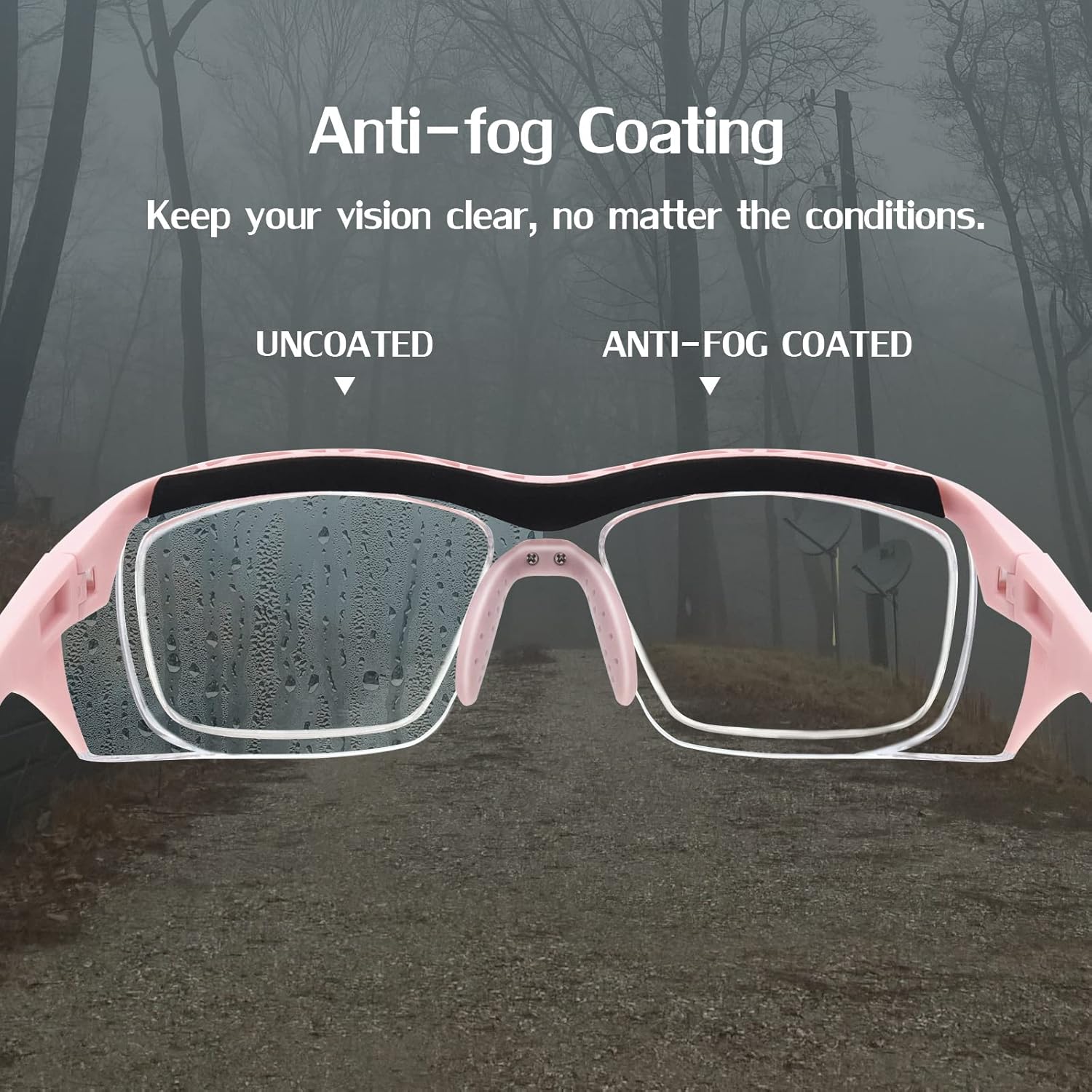 UKNOW Safety Glasses Anti Fog, Eye Protection with Clear UV Protection Lenses & Side Shields, ANSI Z87.1 Protective Eyewear - Image 2
