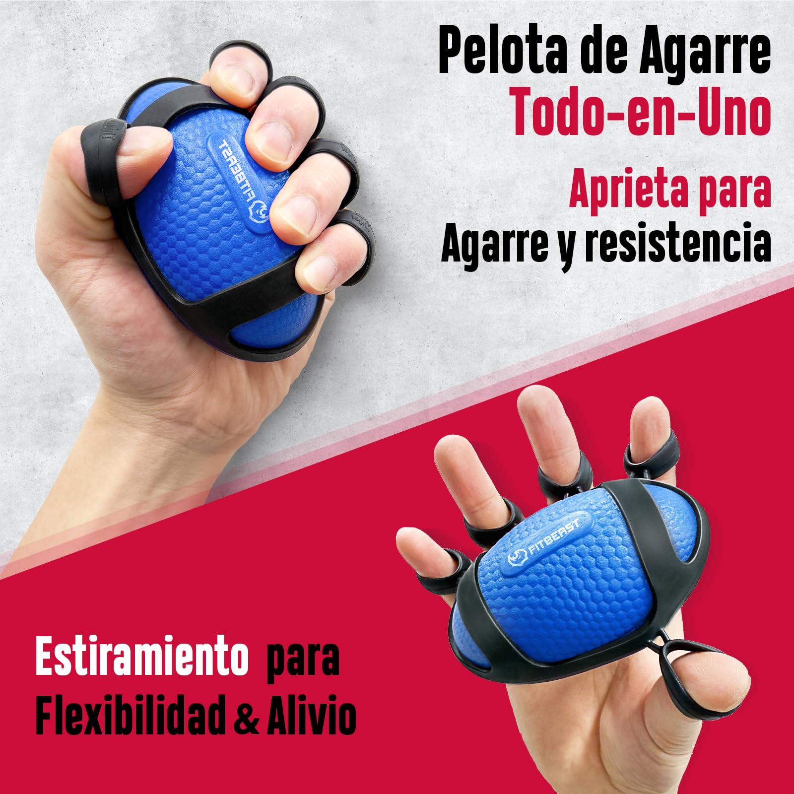 FitBeast Kit de fortalecimiento de agarre de mano, juego de 6 piezas, entrenador de antebrazo para una mayor fuerza de agarre y recuperación