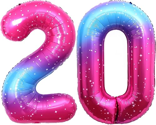 Globos de arcoíris de 40 pulgadas con el número 0, globo grande de papel de aluminio estrellado colorido digital 0 para niños, decoración de fiesta