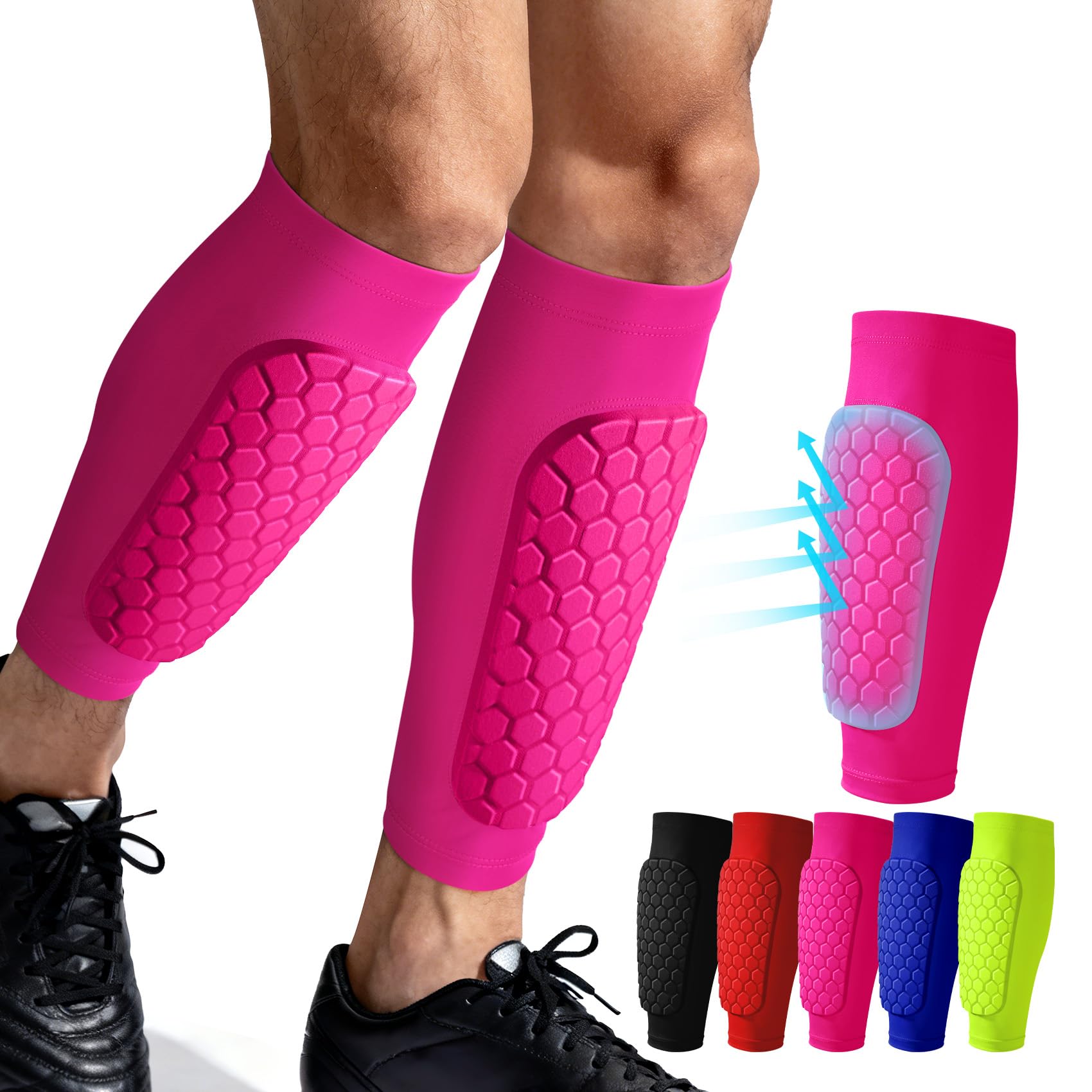 Football Shin Pads Guards Ski Guards for Kids Youth with Honeycomb Pads