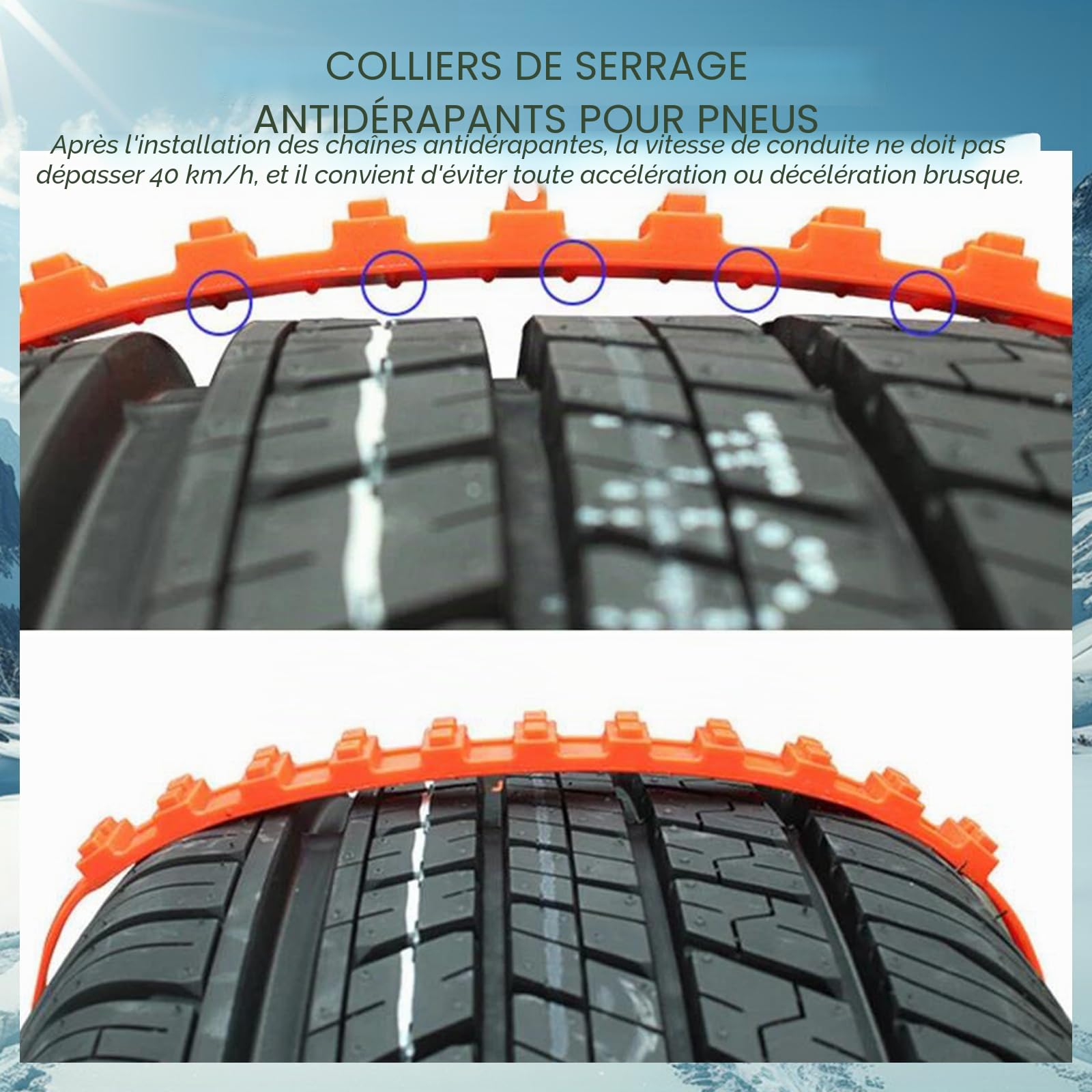 Chaînes à neige,10 PCS Chaînes à Neige pour Auto,Chaine Neige Antidérapantes,hiver pneu anti-dérapage chaînes,chaînes de pneus de neige d'urgence,Chaînes de Traction Antidérapantes